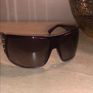 Purple fade Versace sunglasses with rhinestones